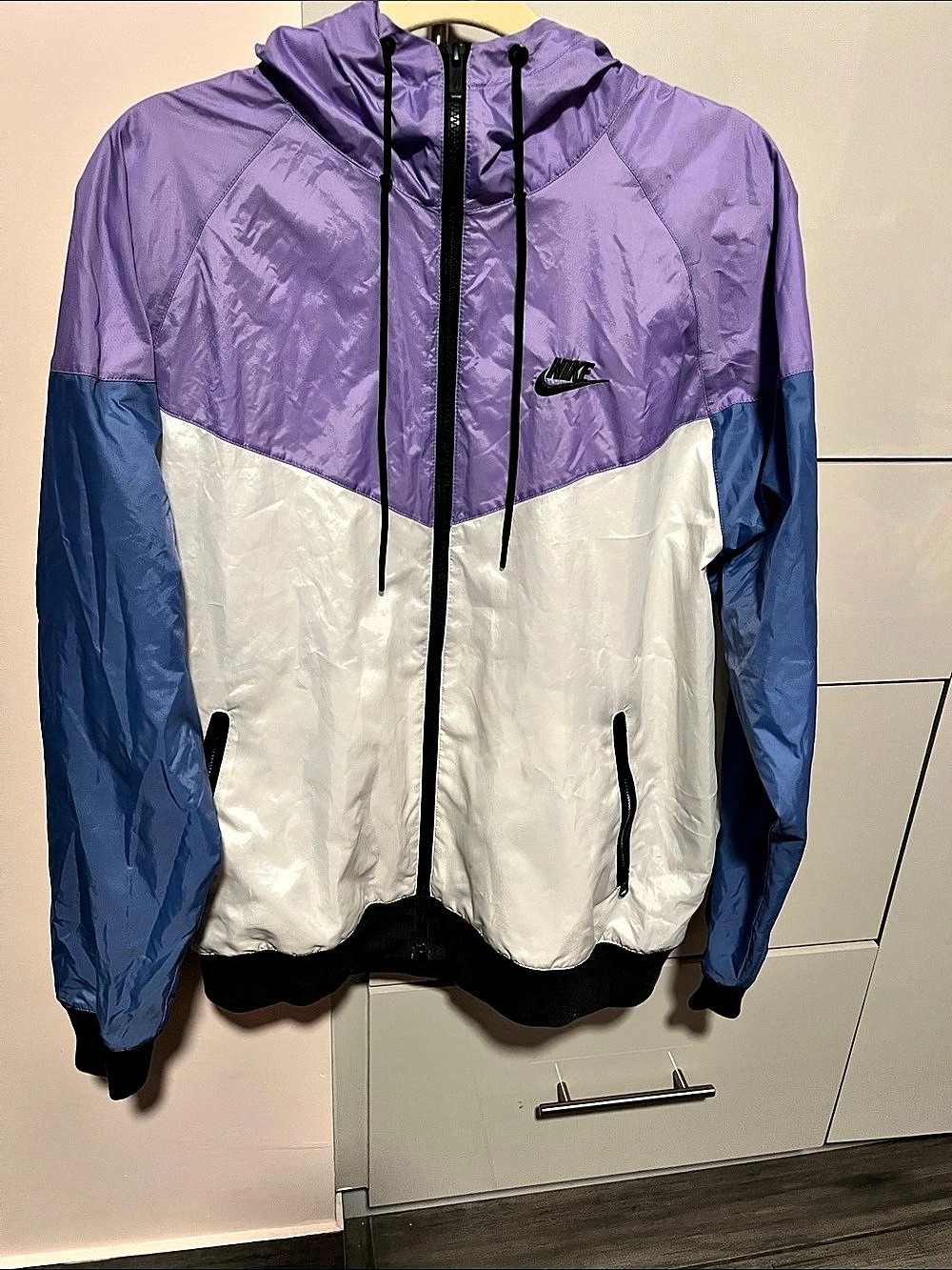 Nike Windrunner Colorblock Jacket Color Block Windbreaker Purple & White Medium